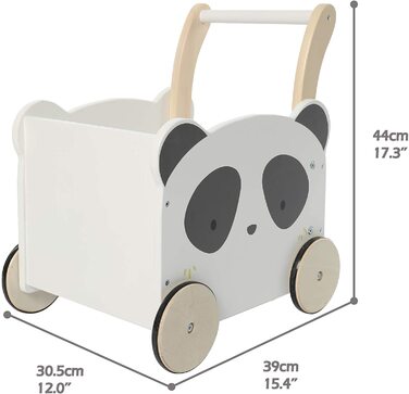 Дитячі ходунки Baby Walker Wood, дитячі ходунки Baby Panda з місцем для зберігання для 1-3 років, без прогулянок/ходунків/Іграшки для малюків/іграшки/іграшки/коляска/активні ходунки Біла панда