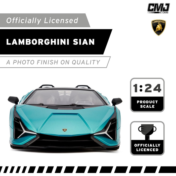 Масштаб Офіційно ліцензований RC Lamborghini Sin FKP 37, синій Ламбо Спортивний гоночний іграшковий автомобіль Модель автомобіля для хлопчиків дівчаток і дорослих подарунок Sin Blue, 124