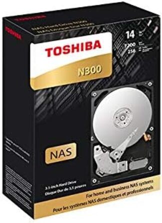 Внутрішній жорсткий диск Toshiba 14TB N300 NAS 3.5' SATA. Робота 24/7, підтримка систем з 1-8 відсіками, кеш-пам'ять 256 МБ, робоче навантаження 180 ТБ/рік, гарантія 3 роки (HDWG21EUZSVA).