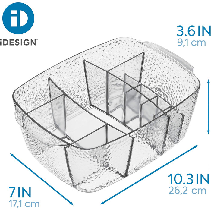 Органайзер для косметики iDesign, пластикова коробка для сортування структури макіяжу з безліччю відділень, для зберігання косметики, прозорий