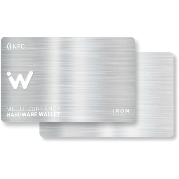 Картка IronWallet NFC 2 упаковки дизайн із шліфованого металу для холодного крипто-гаманця сховище для Bitcoin, Ethereum та інших офлайновий апаратний гаманець із підвищеною безпекою початкова фраза