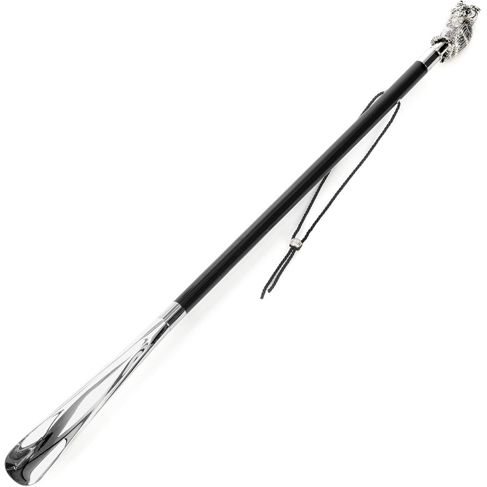 Палиці для ходьби Shoehorn Silver Ручка виготовлена з 925 уздовж 78см Короткий Shoehorn Elegant Luxury Stocking, Shoehorn, Style Head Owl