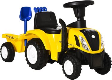 Дитячий автомобіль-гірка New Holland Дитячий автомобіль-гірка Дитячий автомобіль Класичний автомобіль ходунки з клаксоном Пластик Метал Жовтий 91 x 29 x 44 см