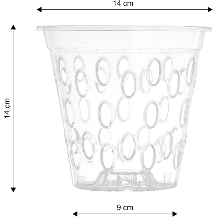Мікроперфорований горщик для орхідей з прозорого пластику - (Ø 14 см, 5) 5 14