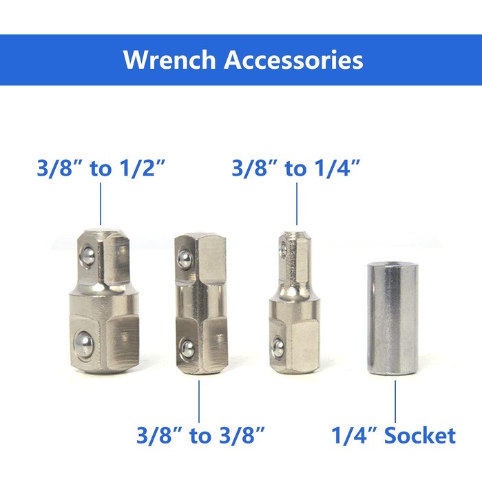 Дюймовий подовжувач, 38,1 см Готовий до використання торцевий гайковий ключ з квадратним адаптером 1/4 дюйма 3/8 дюйма 1/2 дюйма, 3/8-