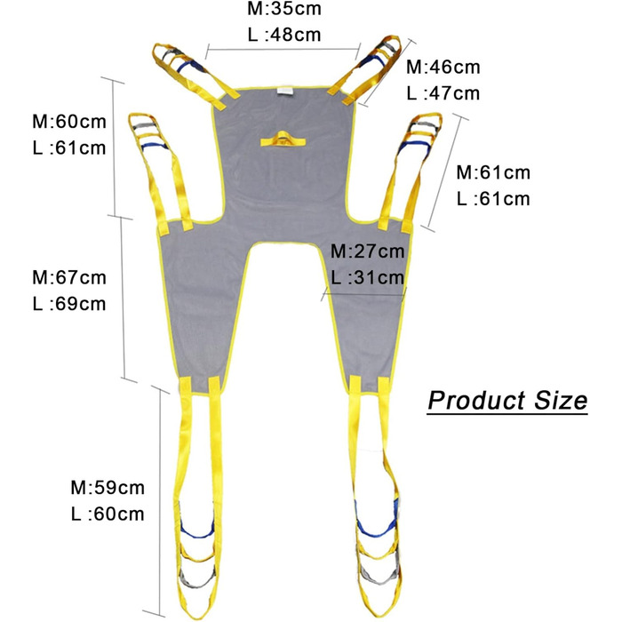 Слінг для унітазу, Сітчастий слінг для пацієнта, Підйомник сидіння унітазу пацієнта, Розділений ремінь для ніг для людей похилого віку, Трансферний ремінь для баріатричних інвалідів, Домашнє використання Grey M