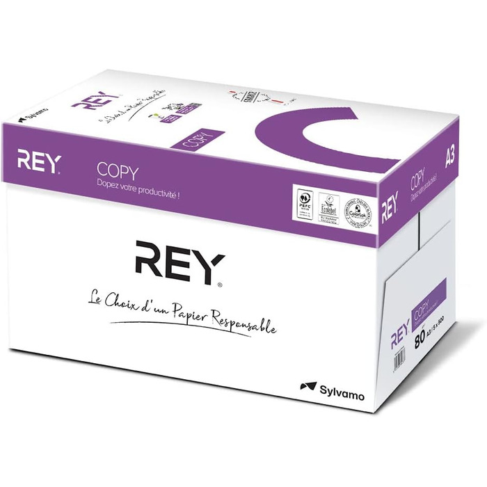 Репрографічний папір REY COPY, білий, 80 г, A3, PEFC, 500 аркушів