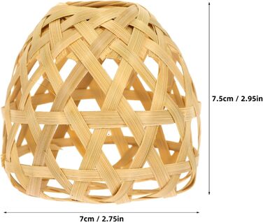 Міні абажури Плетені круглі люстри Чохли для ламп Абажури в сільському стилі Ретро Аксесуари для світильників Хакі, 4 шт.