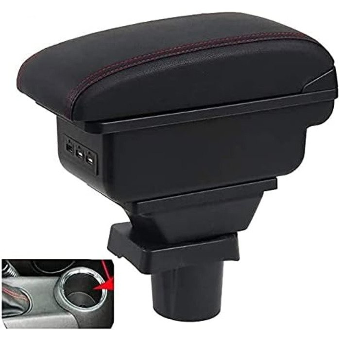 Автомобільні підлокітники QMZDXH для Mini Cooper R50 R52 R53 R57 R58 F55 F57 Compatriot R60 F60 Armrest Style Коробка автомобільних аксесуарів (чорний)