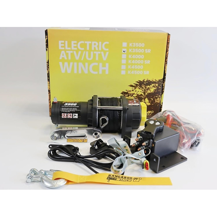 Електрична лебідка PowerWinch 3500 фунтів Квадроцикл 12 В 1587 кг Бездротова пластикова мотузка 4x4