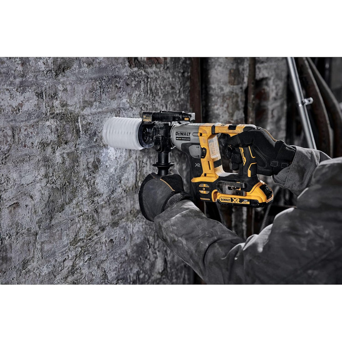 Акумуляторний перфоратор Dewalt 18В SDS-plus XR DCH172N (16 мм, безщітковий двигун, електропневматичний ударний механізм, з вбудованим світлодіодним підсвічуванням, вкл. додаткову рукоятку, поставляється без акумулятора та зарядного пристрою)