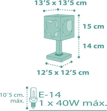 Дитяча настільна лампа приліжкова лампа дитяча кімната місяць і зірки MoonLight зелений, 63231H, E14