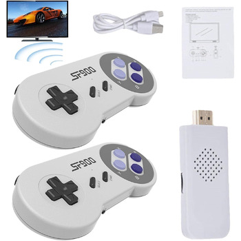 Відеоігрова консоль Luckxing Video Game Console Retro HDMI A Plug & Retro Game Console, супер бездротова USB ігрова консоль штекер і ТВ палиця з 2 ігровими контролерами, бездротова ретро консоль ігрова палиця для дорослих