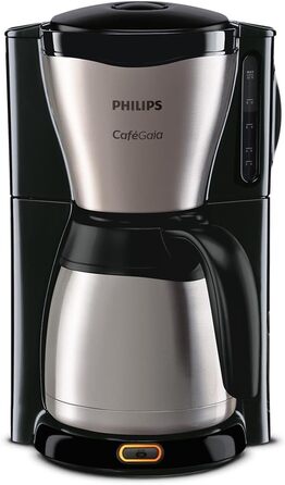 Крапельна кавоварка Philips - термос 1,2 л, до 15 чашок, нержавіюча сталь, (HD7546/20), 1000 Вт, 25,5 x 22,1 x 37,01 см, сріблястий/чорний Одномісний