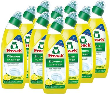 Засіб для чищення унітазу Frosch Lemon, упаковка 10 шт. (10 x 750 мл)