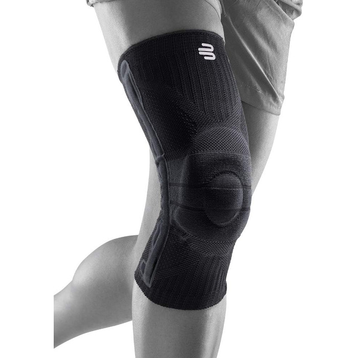 Колінна опора Bauerfeind 'Knee Support з кільцем siikon, праворуч і чорнилами для носіння (All Black, L)