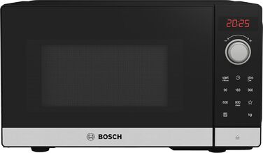 Мікрохвильова піч Bosch FFL023MS2 Series 2, 26 х 44 см, 800 Вт, поворотний стіл 27 см, дверна петля ліва, AutoPilot 7 7 автоматичних програм, підтримка прибирання, LED-сенсорний дисплей, нержавіюча сталь нержавіюча сталь (нова) з автоматичними програмами 