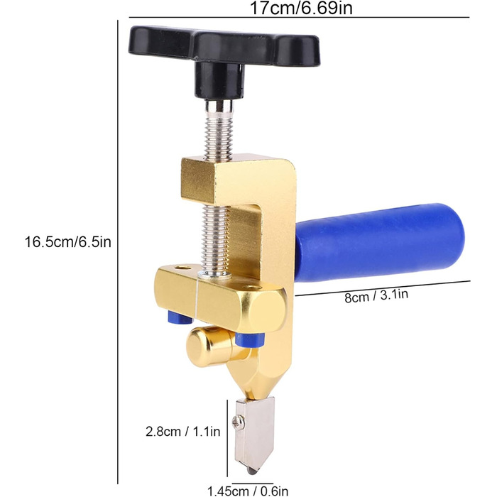Плиткоріз для керамічної плитки, багатофункціональний інструмент для різання скла та кахлю для дому та майстерні, ідеально підходить для різних матеріалів товщиною від 3 до 15 мм