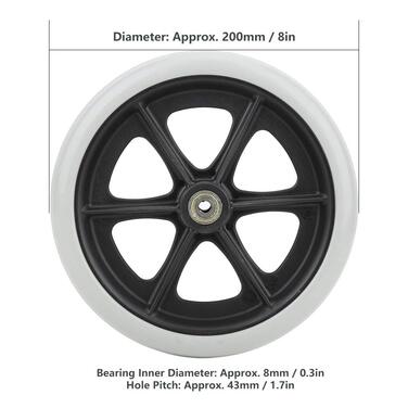 Коліщатка на роликах, 8-дюймові передні колеса замість нековзних гумових коліс, аксесуари для інвалідних візків, міцні та довговічні