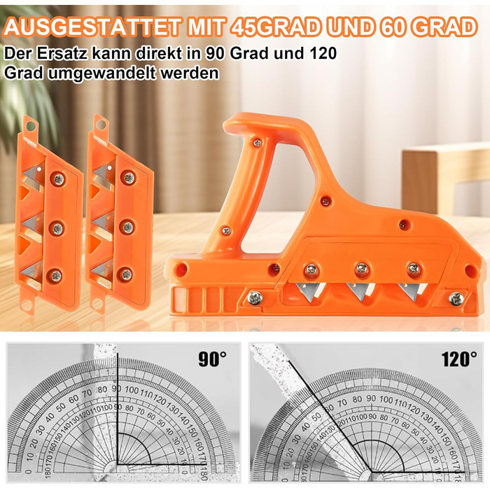 Кромкооблицювальний рубанок для гіпсокартону Jonesman, Кромкооблицювальний рубанок Rigips з набором лез 45 і 60, Міцний кромкооблицювальний рубанок, Кромкооблицювальний рубанок для гіпсокартону для коркового гіпсокартону з 10 змінними полотнами