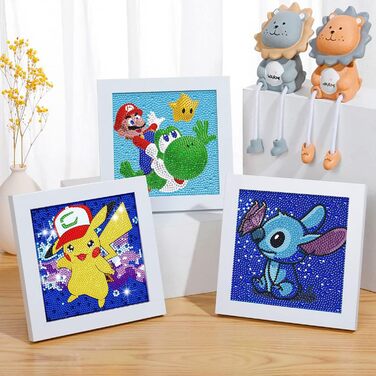 Безрамковий 15x15 Cm), 5d Diamond Painting 4 pieces Creative gifts for Girls And Boys, Craft Boy 8 Years Home Wall Decor (