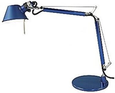 Настільна лампа Tolomeo Tavolo Micro. Високоякісна настільна лампа з лакованого алюмінію з основою столу ø17см. Зроблено в Італії, L 45 H 37 - макс. 73 см (Синій)