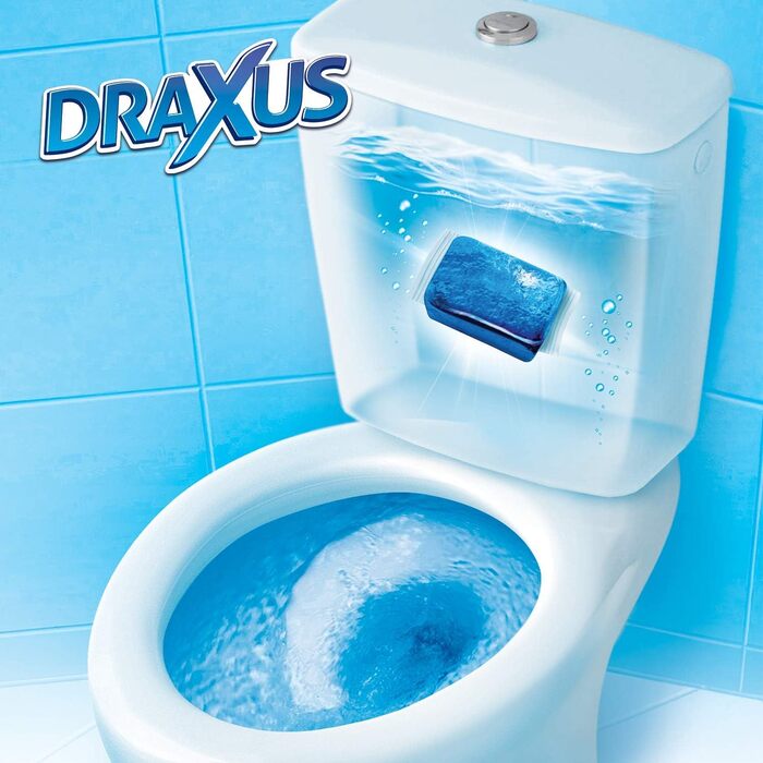 Вкладки бачка DRAXUS 30x, кубики для води для зливного бачка в пакеті для зберігання, вкладки для унітазу забарвлюють воду в синій колір, забезпечують свіжість і чистоту