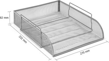 Сітчастий лоток для листів Osco Стійкий до подряпин Стекова вставка Передня частина Портрет Folio Формат Срібло