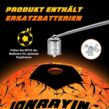 Футбольний м'яч, що світиться, водонепроникний футбольний м'яч зі світлодіодним підсвічуванням, футбольний м'яч, що світиться в темряві, для тренувань та ігор для дітей і дорослих - з насосом і додатковими батареями
