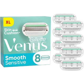 Леза для бритви Gillette Venus Deluxe Smooth Sensitive жіночі, 8 змінних лез для жіночих бритв з 5-кратним лезом, білі