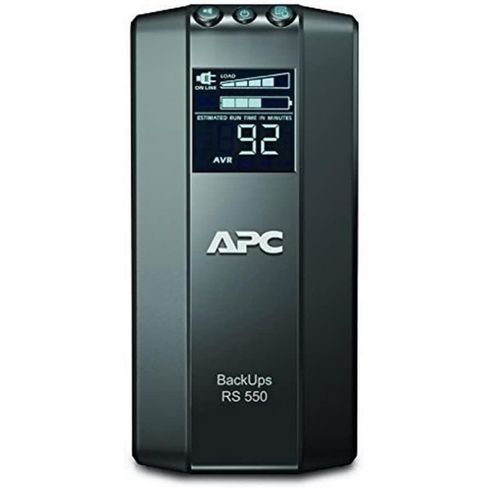 Резервний ДБЖ APC by Schneider Electric PRO UPS 900 ВА потужністю - BR900G-GR - включно зі страхуванням захисту пристрою вартістю 150 000 євро (5 функцій енергозбереження, багатофункціональний дисплей) (живлення 550 ВА, виходи IEC - IEC - IEC, одинарний)