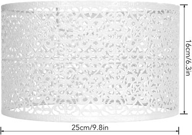 Абажур Порожнистий металевий абажур E27 E14 універсальне використання Хороше розсіювання тепла Вишукана художня різьблена лампа (біла) біла