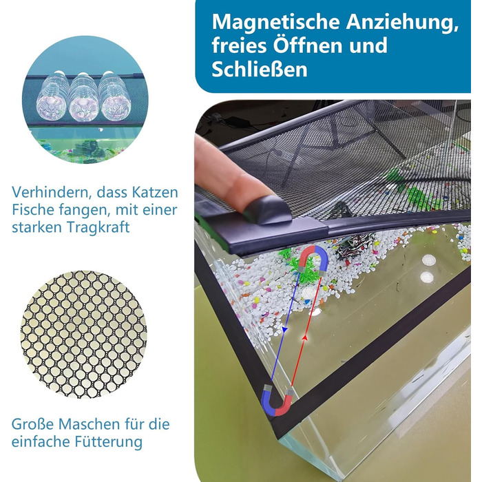 Кришка проти тріщин для акваріума своїми руками 94X46 см Agnetic AttractionВільне відкривання та закривання Він не дає рибам, рептиліям, черепахам втекти від інших тварин