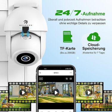 2.5K, Outdoor Surveillance Camera 360 Field of View with Starlight Color Night Vision, Outdoor IP Camera with Floodlight, Two-Way Audio, Siren, Works with Alexa, 2.5K, Outdoor Surveillance Camera 360 Field of View with Starlight Color Night Vision, Outdoo