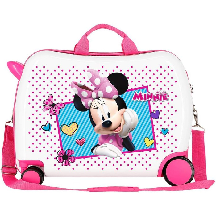 Дитяча валіза Disney Enjoy Minnie Icon рожева 50x38x20 см з твердою оболонкою ABS комбінований замок 34L 2.3 кг 4 колеса ручна поклажа різноспрямована Minnie