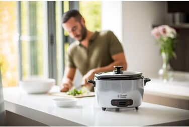 Рисоварка Russell Hobbs XL 5 л з пароваркою MaxiCook (функція підтримки тепла, каструля з антипригарним покриттям, рисова ложка та мірна чашка, мультиварка для овочів та риби тощо) 23570-56