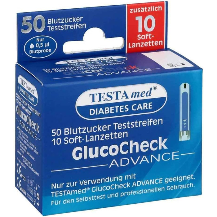 Протестовано GlucoCheck Advance Teststrip.w.10 Lanz.