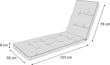 Подушки для шезлонга, подушка для шезлонга, подушка для садового лежака 201х55х8 см Зручна подушка для шезлонга, зони відпочинку, шезлонга, подушка в антрациті