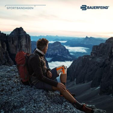 Наколінник BAUERFEIND для туризму Outdoor Knee Support, 1 унісекс наколінник для туристичного спорядження, можна носити праворуч і ліворуч, індивідуально регульований ремінь, мериносова шерсть XL