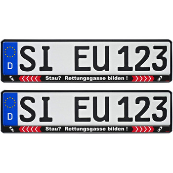 Тримач автомобільного номерного знака Rescue Lane Form Чорний тримач автомобільного номерного знака, 2 шт.