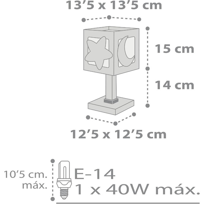 Настільна лампа Блакитний місяць Світильник для дитячої кімнати, сірий, 63231T