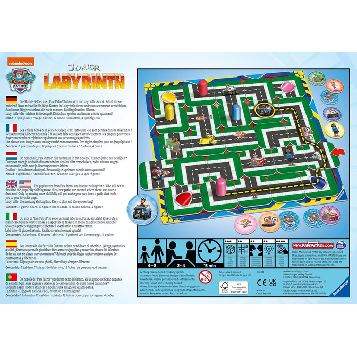 Лабіринт (Paw Patrol Junior Labyrinth) 20799 - відома настільна гра від Ravensburger в молодшій версії, дитяча гра для дітей віком від 4 років Одиночна