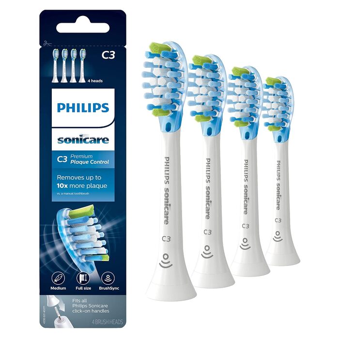 Оригінальна насадка для зубної щітки Philips Sonicare C3 Premium Plaque Control, HX9044/65, 4 шт. и, біла