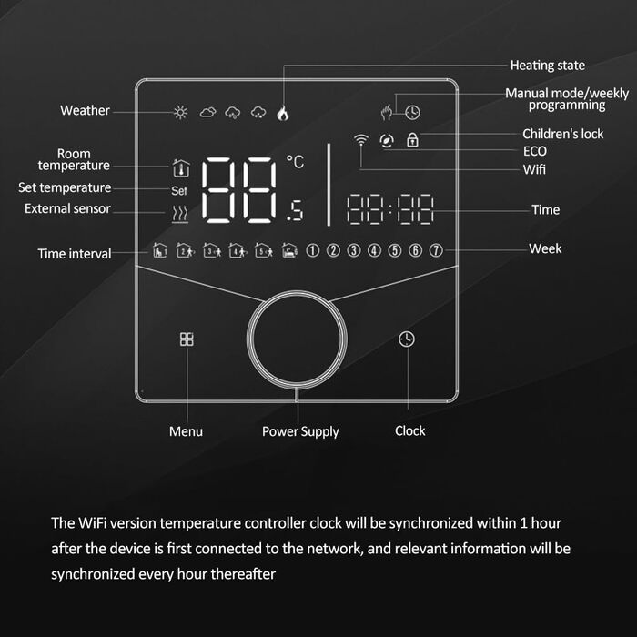 Weytoll Smart WiFi Thermostat with App Control, Programmable, Weekly, Frost Protection, Ideal for Home, School, Office, Hotel, Weytoll Smart WiFi Thermostat with App Control, Programmable, Weekly, Frost Protection, Ideal for Home, School, Office, Hotel