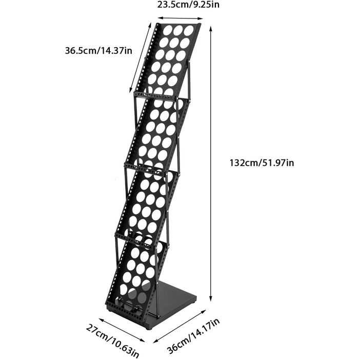 Складана підставка для брошур Дисплеї Підставка для журналів 4-рівнева складна підставка для брошур Дисплей Підставка для журналів, підставка для літератури Підставка для каталогів Портативна підлогова підставка