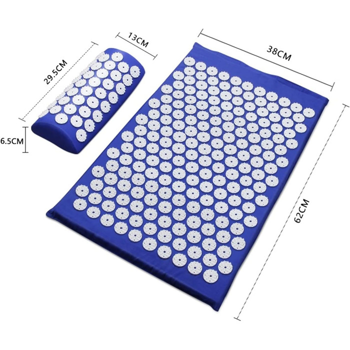 Масажна подушка DUnLap 62*38см Масажна подушка Масажний килимок Точковий масаж Полегшення болю в спині Килимок з шипами Акупунктура Килимок для йоги/подушка Масажна подушка (Розмір Синій)