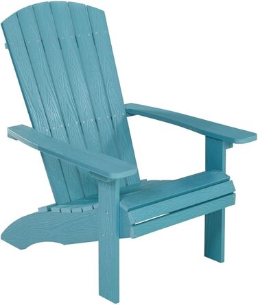 Крісло NEG Design Adirondack Marcy Westport-Chair оманливо виглядає під справжнє дерево, стійке до погодних умов, стійке до ультрафіолетового випромінювання та кольору. бірюзово-синій