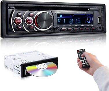 Автомобільна стереосистема Podofo 1 Din CD DVD Bluetooth Handsfree 1Din Автомобільна радіостанція FM USB SD AUX MP3 CD програвач Автомобільна стереосистема з пультом дистанційного керування