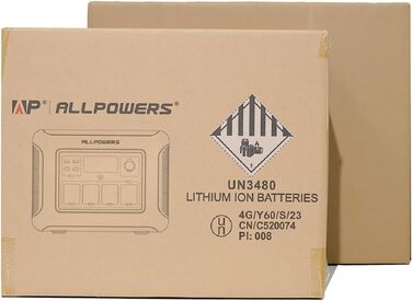 Портативна електростанція ALLPOWERS R1500 із сонячною панеллю 200 Вт, батареєю LiFePO4 1152 Втгод із сонячним генератором змінного струму потужністю 1800 Вт, безшумна робота мобільного аварійного джерела живлення для саду, подорожей, кемпінгу, автофургону