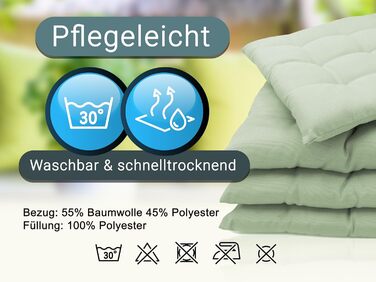 Набір з 4 подушок для сидіння розміром 40x40 см - затишні подушки для стільців на зав'язках - можна прати при температурі до 30C - салатового кольору - сертифіковані Oeko Tex.